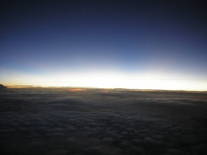View from the Plane near sundown. 